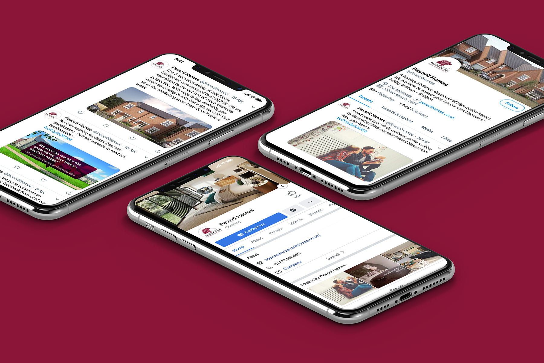 Peveril Brand Social media on Mobile Devices